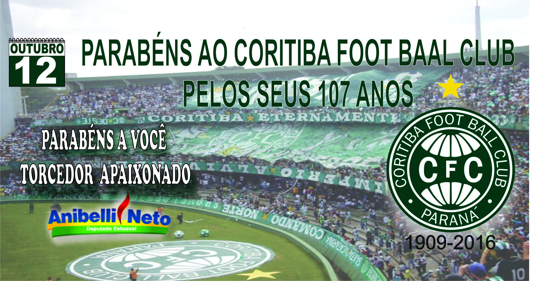 Parabéns Coritiba pelos seus 107 anos