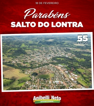 Parabéns à população de Salto do Lontra