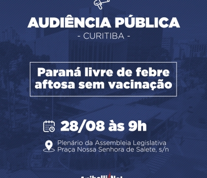 Audiência pública vai debater o Paraná livre da aftosa sem vacinação