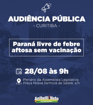 Audiência pública vai debater o Paraná livre da aftosa sem vacinação