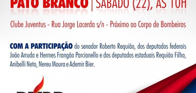 PMDB-PR realiza em Pato Branco o 13º Encontro Regional e Reunião Ampliada da Executiva Estadual