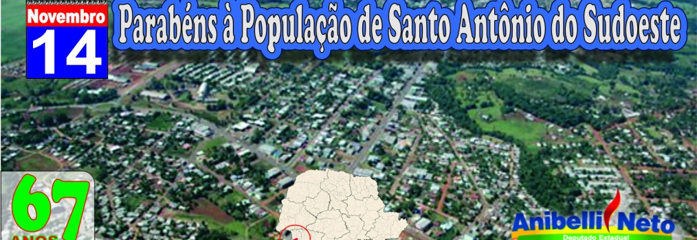 Parabéns à População de Santo Antônio do Sudoeste