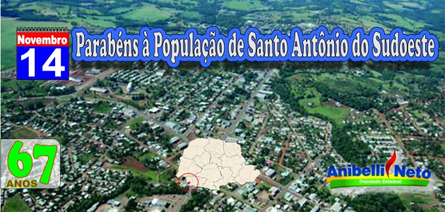 Parabéns à População de Santo Antônio do Sudoeste