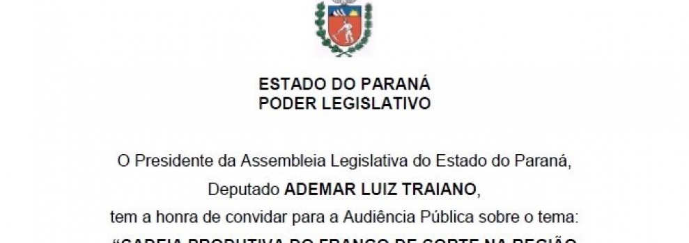 Bloco da Agricultura Familiar realiza Audiência sobre o Frango de Corte