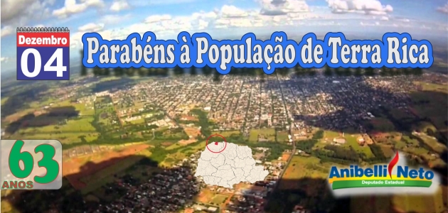 Parabéns à População de Terra Rica