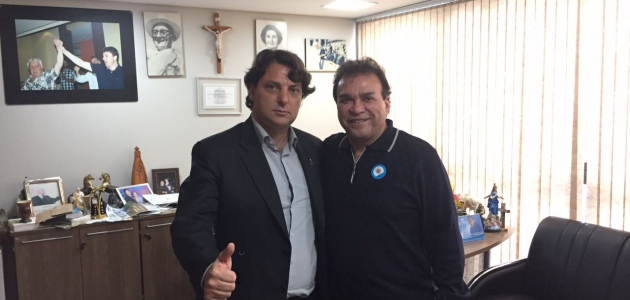 Anibelli Neto recebe Cleon Costa Presidente do PMDB de Pitanga.