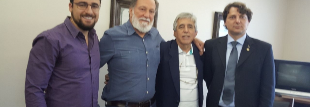 Anibelli Neto revê o amigo Osmar Dias na companhia do ex-prefeito de São Jorge do Ivaí, Milton Muzulon.