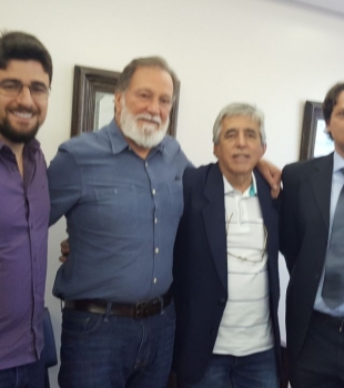 Anibelli Neto revê o amigo Osmar Dias na companhia do ex-prefeito de São Jorge do Ivaí, Milton Muzulon.