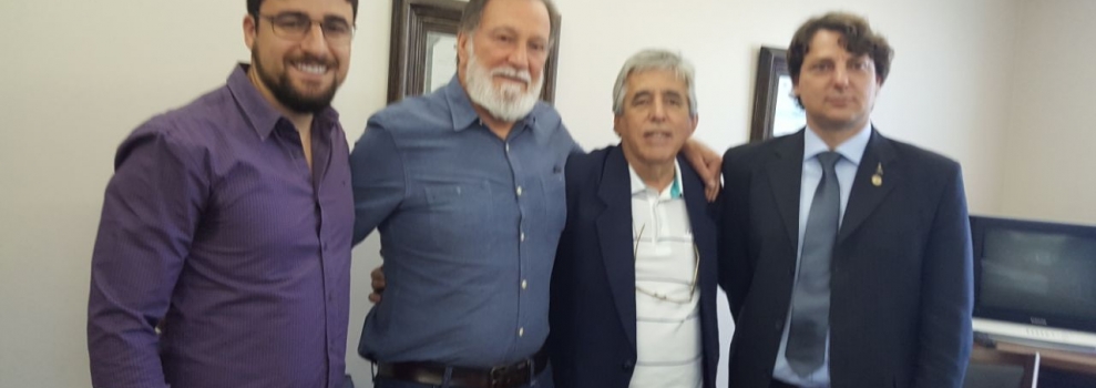 Anibelli Neto revê o amigo Osmar Dias na companhia do ex-prefeito de São Jorge do Ivaí, Milton Muzulon.