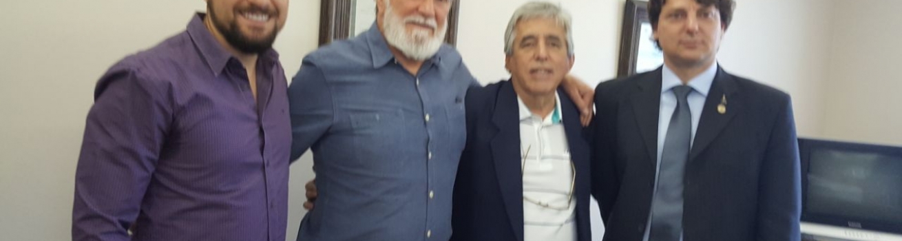 Anibelli Neto revê o amigo Osmar Dias na companhia do ex-prefeito de São Jorge do Ivaí, Milton Muzulon.