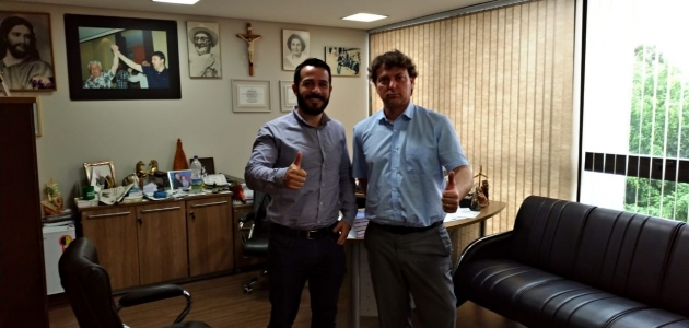 Anibelli Neto recebe a visita do vereador Claudio de Santo Antônio do Sudoeste.