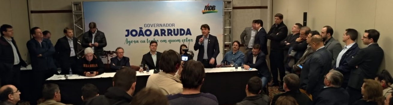 João Arruda é o candidato do MDB ao Governo do Estado. 