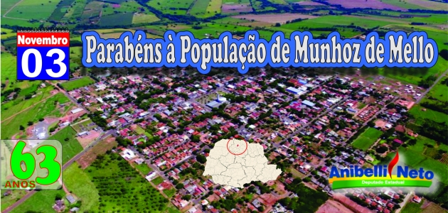 Parabéns à População de Munhoz de Mello