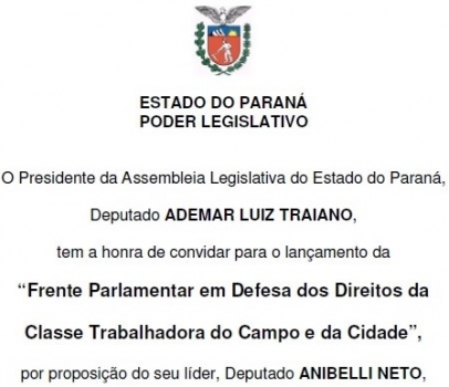 Frente Parlamentar em Defesa dos Trabalhadores realizará Evento de Lançamento