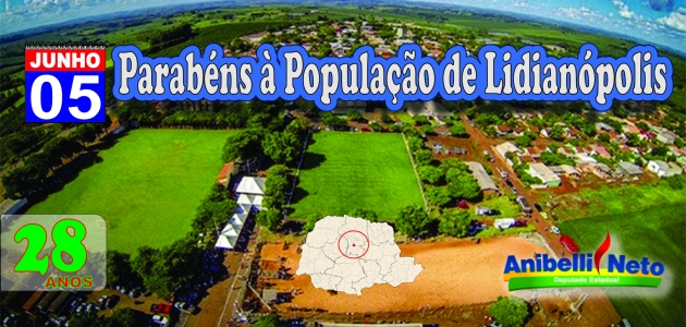 Parabéns à População de Lidianópolis